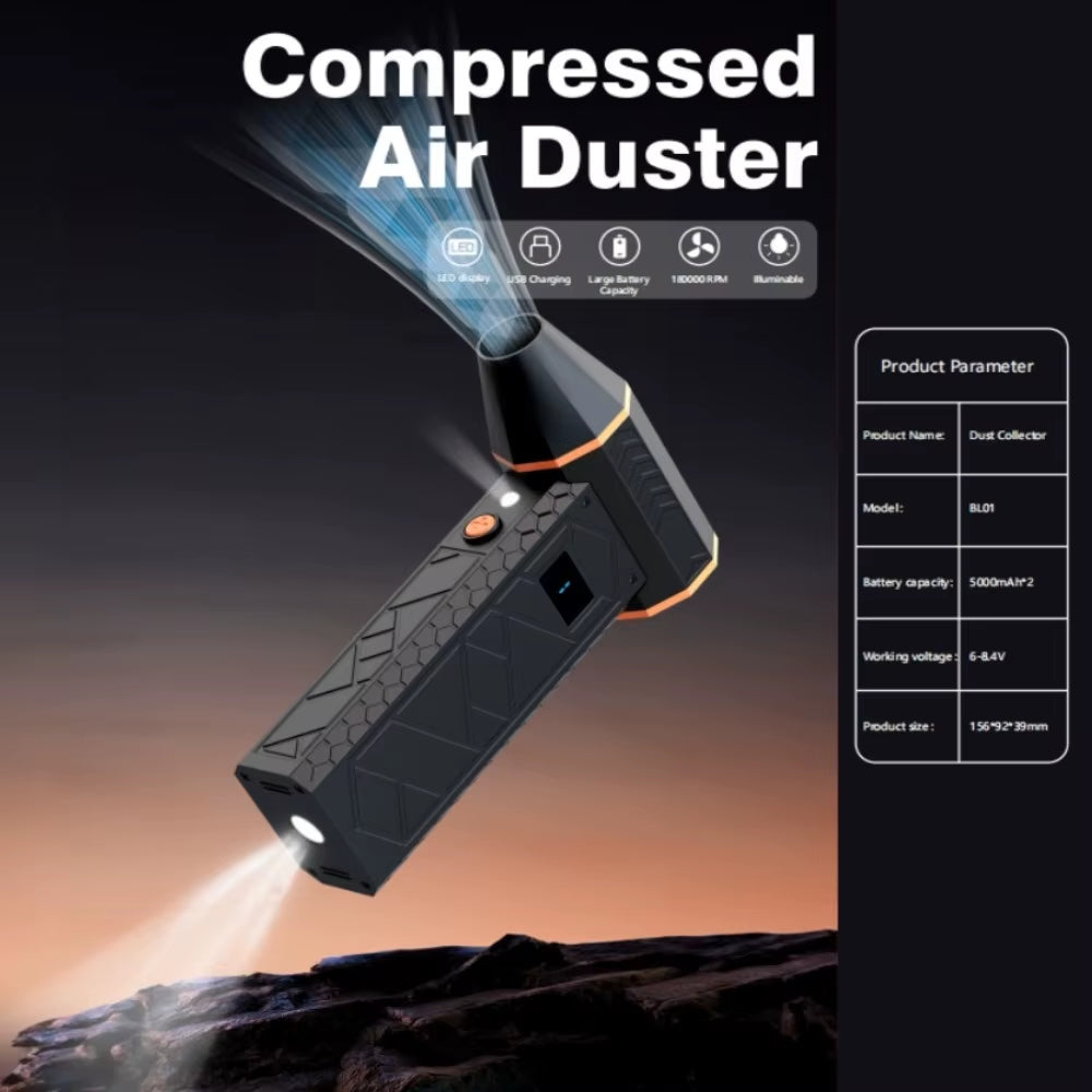 180000RPM Mini Turbo Jet Fan Electric Air Duster Adjustable Wind Speed Turbo Violent Blower Rechargeable with Light Car Cleaning