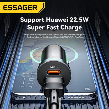 30W USB Type C Bil Laddare 