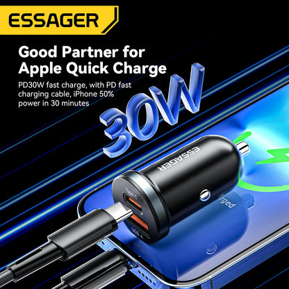 30W USB Type C Bil Laddare 